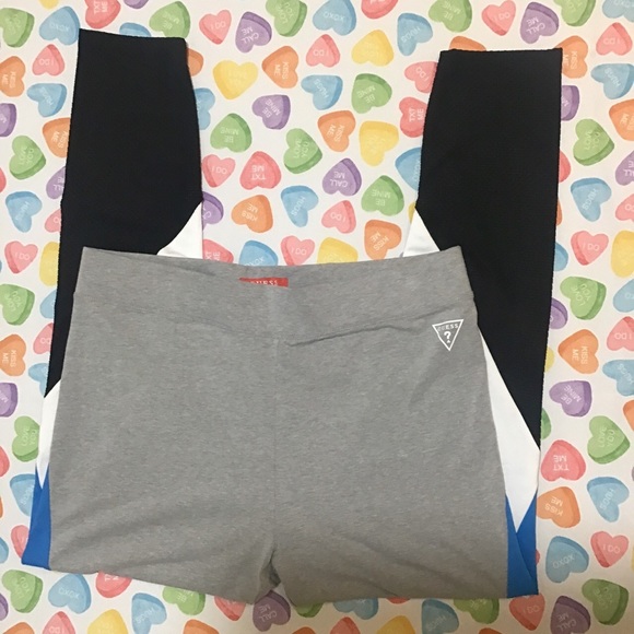 Guess Women’s Grey Blue Sporty Leggings Sportswear Bottom - Picture 4 of 4